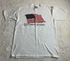 Vintage All Sport United We Stand White T Shirt Glittered Textured Single Stitch picture