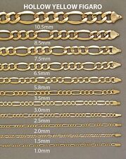 Genuine 18K Yellow Gold Filled Italian Figaro Chain Necklace, Many Width/Length picture