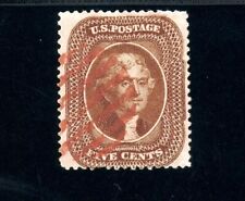 USAstamps Used VF US 1861 Jefferson Scott 30 Red Cancel SCV $1375 picture