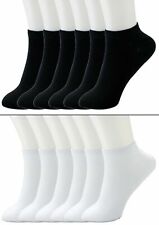 New Lot 6-12 Pairs Mens Womens Ankle Socks Cotton Low Cut Casual Size 9-11 10-13 picture