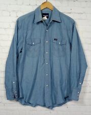 Vintage Wrangler Western Denim Shirt with Pearl Snaps MS709CH Men's Size Large  picture