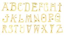 150MM (6Inch) Brass Home 26 Brass Polish Gold Alphabet Letters AtoZ With Screws picture