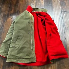 VTG 40s 50s Wool Western Coat Jacket Rockabilly Red Military Green WWII RARE picture