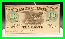 Rare 1862 James C. Knox., Knox Corners, Oneida New York 10c Note - High Grade picture
