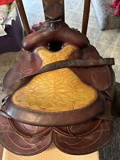 Extremely Heavy Vintage antique All Leather Horse Saddle Completed Pat Pend 1815 picture