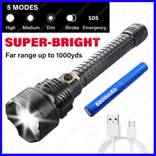 SUPER BRIGHT 90000LM LED Tactical Flashlight Waterproof Torch Light Rechargeable picture