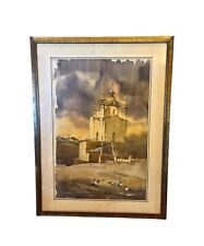 Antique Original Watercolor Painting of Cathedral - Artist Signed picture