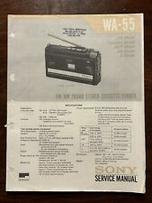 Sony WA-55 Walkman Stereo Cassette Recorder Service Manual Vintage OEM picture