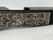 Custom Laser etched black nitrate glock 19 Slide Gen 3 g19 Aztec calendar themed picture