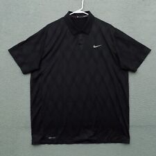 Tiger Woods Polo Shirt Mens Extra Large Black Nike Swoosh Golf Stretch 7405 picture
