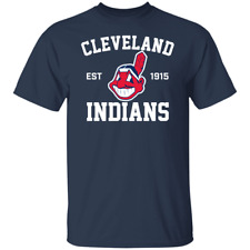 Men's Cleveland Indians Est 1915 Tee Shirt Chief Wahoo Forever Navy tShirt S-5XL picture