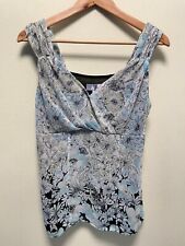 Vintage Nine & Co. Womens Top Size 8 Blue Floral Chiffon Babydoll Fairy 90s Y2K picture