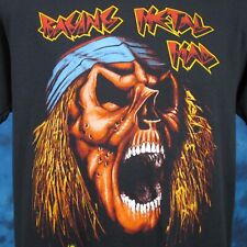 NOS vintage 80s RAGING METAL MAD SKELETON PAPER THIN T-Shirt LARGE single stitch picture