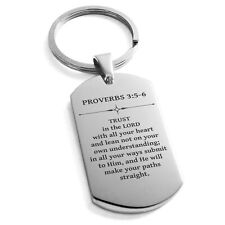 Stainless Steel Trust in The Lord Proverbs 3:5-6 Dog Tag Necklace or Keychain picture
