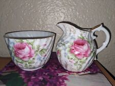 Norcrest Dresden Rose Cup and Creamer Set, Small, Gold electroplating 9/130 picture