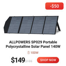 140W Watt 12V Portable Foldable Solar Panel Kit For Generator Power Station RV picture