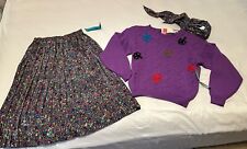 Andrea Gayle Petites VINTAGE 80’s Deadstock Purple Skirt Set Women’s Size PM NWT picture