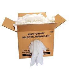 White Recycled Sheeting Rags Wiping Rags - 50 lbs. Box - Multi Purpose Cleaning picture