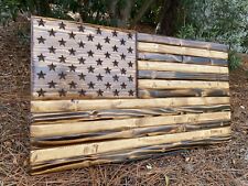 Handmade Wooden Distressed American Flag by Eagle Wood Flag Company picture