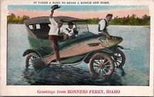 Idaho Bonners Ferry Fantasy Auto on Water Exaggerated Freak Fish Postcard Y8 picture