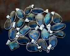 Exclusive  Labradorite Gemstone 925 Sterling Silver Plated 10Pcs Pendants Lot picture