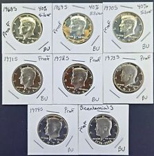 1968S-1975S (Bicentennial) Kennedy Half-dollar Proofs 8 coins BU  UNC 40% silver picture