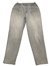 Vintage LL Bean Pants Womens 12 Gray Pathfinder Chino Mom Tapered High Rise 80s picture
