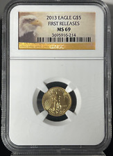 2013 1/10 oz Gold Eagle $5 NGC MS-69 (First Releases, Eagle Label) picture
