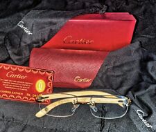 Cartier C Decor Eyeglasses Sunglasses GOLD Logo Wood VINTAGE picture