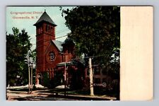 Gloversville NY-New York, Congregational Church, Antique Vintage Postcard picture