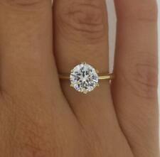1 Ct Classic 6 Prong Round Cut Diamond Engagement Ring I1 H Yellow Gold 14k picture
