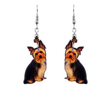 Yorkie Dog Earrings Pet Animal Graphic Womens Cute Terrier Breed Puppy Jewelry picture