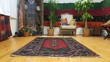 Rare Vintage 1960-1970s Lambs Wool Pile Natural Dye Tribal Rug 4’2”x 6’5” picture