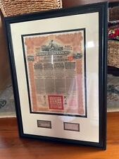 CHINA CHINESE GOVERNMENT 1913  £20 REORGANIZATION BOND & COUPONS - HSBC framed picture