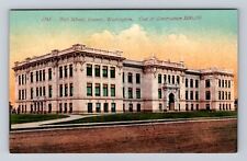 Everett WA-Washington, Panorama Public High School, Antique Vintage Postcard picture