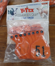 Y-Tex Livestock 2-Piece Ear Tags - Orange 25 Tags Large Numbered 51 to 75 4 Star picture
