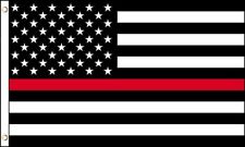 Thin Red Line American Flag 3x5 ft US Black & White firemen fire depart Support picture