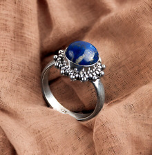 Lapis Lazuli Gemstone 925 Sterling Silver Ring Handmade Jewelry Ring For Gift picture