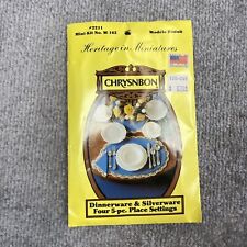 Vintage Chrysnbon Dollhouse Miniature Kit Dinnerware Silverware Heritage Set picture
