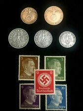 WW2 Authentic Rare German Coins and Unused Stamps World War 2 Artifacts picture