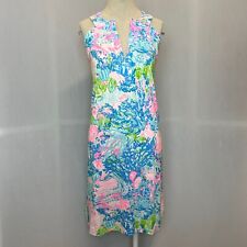 Lilly Pulitzer Dress Size M, L, XL Fished My Wish Ross Shift Blue and Pink picture
