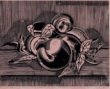 Axel Salto. Woodcut on Japan paper.  Composition with arranged apples. 1922. picture
