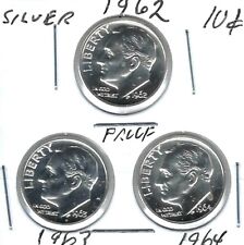1962+1963+1964 Three Proof Silver Roosevelt Dimes picture