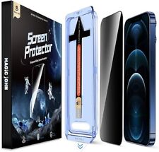 MAGIC JOHN 2 Pack for iPhone 12/12 Pro 6.1 inch Privacy Glass Screen Protector picture