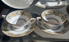 MINTON CHINA England Plymouth Footed Cream Soup Bowls & Saucers Set of Two picture