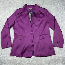 Rebdolls Blazer Womens 1x Plus Purple Satin Oversized Starstruck Jacket NEW picture