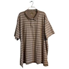 The Foundry Shirt Mens 5XL Brown Polo Short Sleeve Stripe Cotton Adult picture