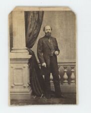 Antique Trimmed CDV Circa 1870s Handsome Man With Full Beard In Long Coat Suit picture