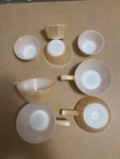 4 Fire King Anchor Hocking Peach Soup/Chili Bowls Plus 4 Ramekins picture