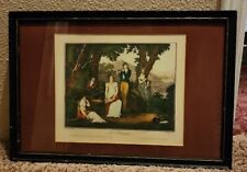 Framed French VINTAGE ART Print 1800's COURTING/ROMANCE By Jean-Pierre-Jazet  picture
